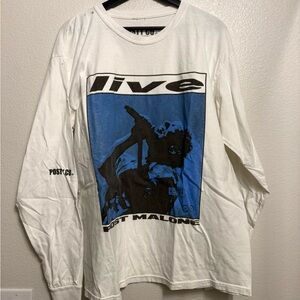 Post Malone Posty Co Live White Men’s Music Merch Long Sleeve L 22x29